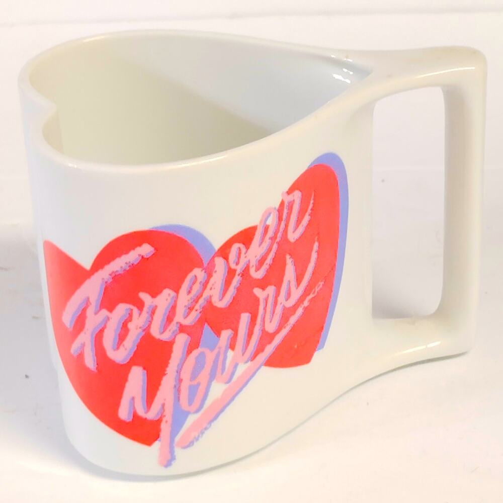 Vintage 1980s Avon 'Forever Yours' Heart Ceramic Mug from Avon Gift Collection